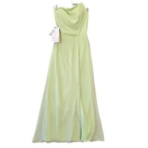 B2 by Jasmine Green Maxi Dress Formal Preppy Strapless Zip NEW $198 Women Size 8